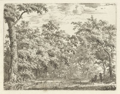 To skikkelser ved vannet i skogen av Adrianus Serné
