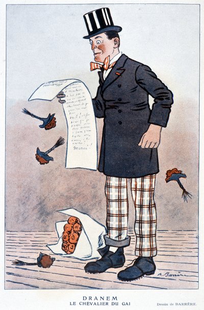 Tegneserie av Jules Renard (1864/1910), fransk forfatter, av Barrère, A. 1923. av Adrien Barrere