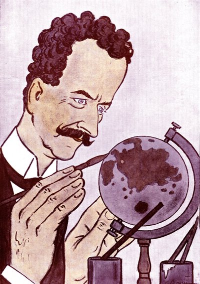 Tegneserie av Philippe Berthelot (1866-1934) fransk politiker og diplomat - tegning av Adrien Barrere (1877-1931) fra Fantasio av Adrien Barrere