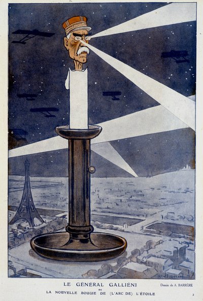 General Gallieni eller det nye lyset (fra baugen av) stjernen. I Fantasio 01/12/1915. Tegning av A. Barrère. av Adrien Barrere