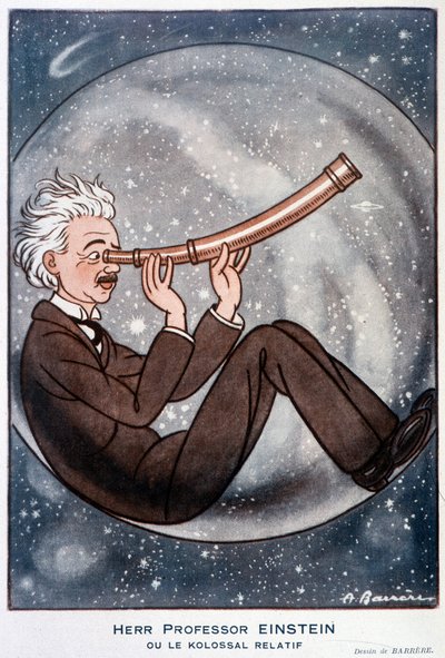 Herr professor Einstein eller slektningen Kolossal - Illustrasjon av Adrien Barrere (1877-1931) i "" Fantasio""" av 01/03/1931 av Adrien Barrere