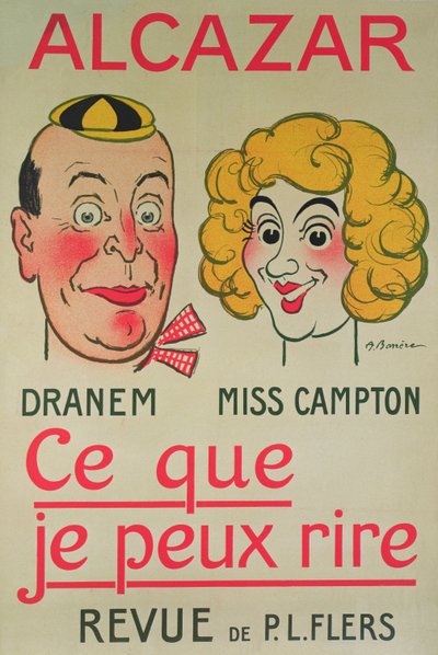 Jeg kan le, Alcazar-plakat (farge litho) av Adrien Barrere