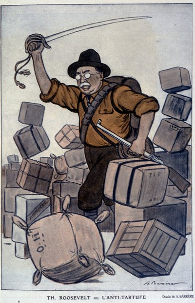 Théodore Roosevelt - av Barrère, i ""Fantasio"" fra 01.09.1915 av Adrien Barrere