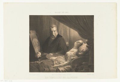 Tintoretto ved datterens dødsleie Le Tintoret et sa fille (tittel på objekt) Salon de 1851 (serietittel på objekt) av Adrien Canelle
