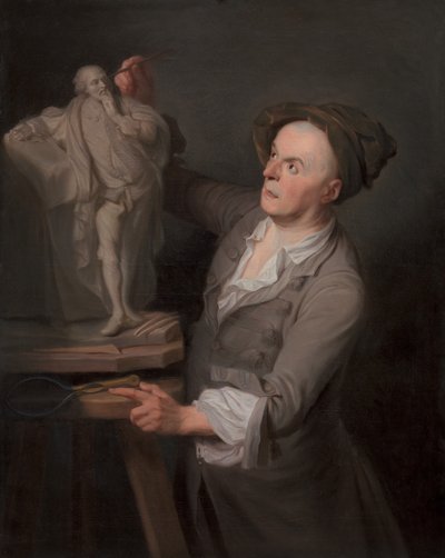 Louis-Francois Roubiliac modellerte sitt monument til Shakespeare, mellom 1760 og 1761. av Adrien Carpentiers
