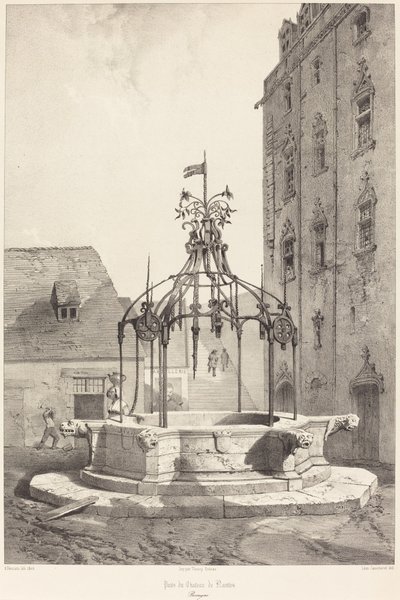 Brønnen til Chateau de Nantes, Bretagne av Adrien Dauzats after Léon Gaucherel