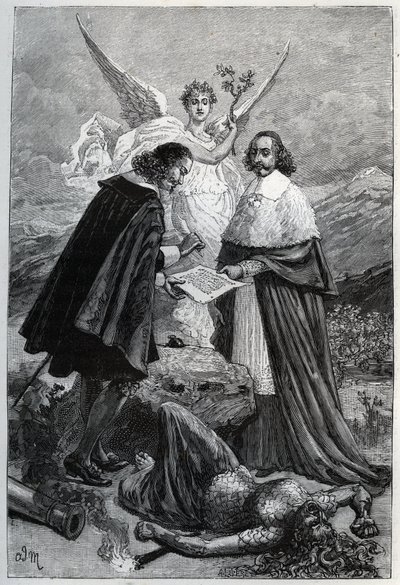 Allegori om fredsavtalen i Pyreneene 7. november av Adrien Emmanuel Marie