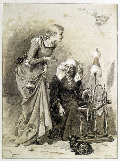 Tornerose - i "Les Contes de Fées"" av Charles Perrault, illustrasjoner av Adrien Marie av Adrien Emmanuel Marie