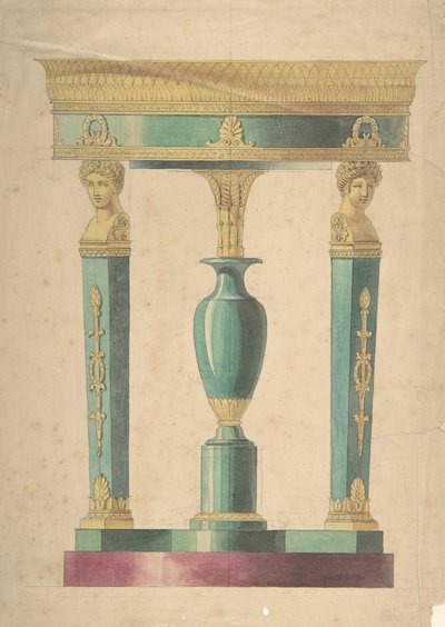 Design for et bord, tidlig på 1800-tallet. av Adrien Louis Marie Cavelier.