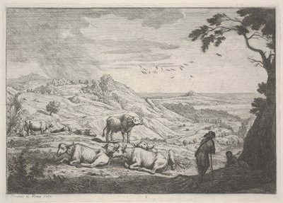 Landskap med kyr av Adrien Manglard