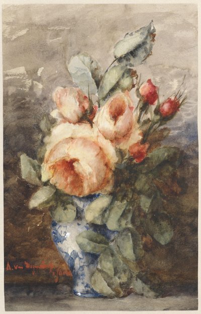 Bukett med roser i en vase av Adrienne Jacqueline s