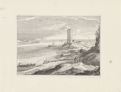 Havlandskap med ruinen av et tårn av Aegidius Sadeler (II) (attributed to)