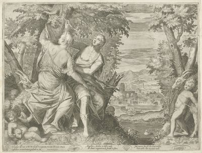 Angelica i Medoro av Egidius  Sadeler (II)