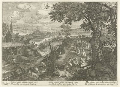 august Avgvstvs (tittel på objekt) De tolv månedene (serietittel) av Egidius  Sadeler (II)
