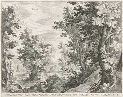 skoglandskap av Egidius  Sadeler (II)