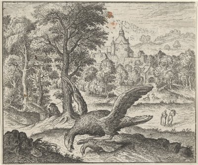 Fabel om gribben og nattergalen av Egidius  Sadeler (II)