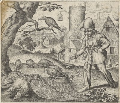 Fabel om Harrier og Gjøken av Egidius  Sadeler (II)
