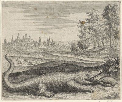 Fabel om krokodille og mangust av Egidius  Sadeler (II)