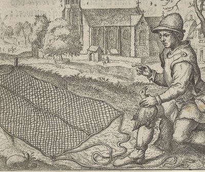 Fabel om fuglefangeren og rapphønen av Egidius  Sadeler (II)