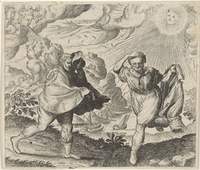 Fabel om vinden, solen og turgåerne av Egidius  Sadeler (II)