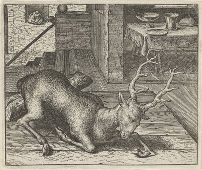 Fabel om den fulle hjort av Egidius  Sadeler (II)