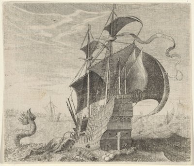 Fabel om skipet og hvalen av Egidius  Sadeler (II)