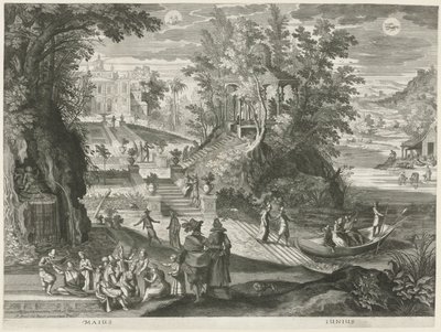 mai og juni De tolv månedene i seks italienske landskap (serietittel) av Egidius  Sadeler (II)