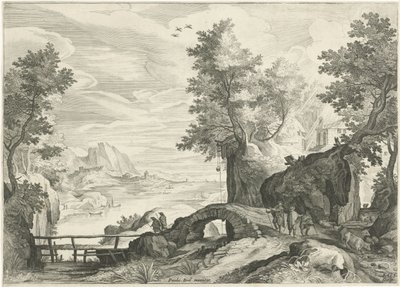Elvelandskap av Egidius  Sadeler (II)
