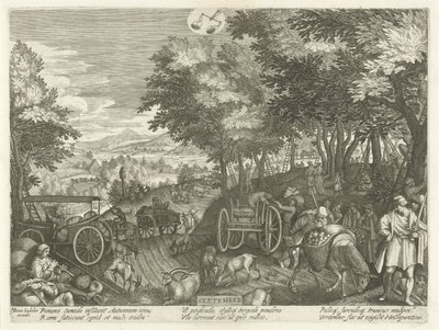 september (tittel på objekt) De tolv månedene (serietittel) av Egidius  Sadeler (II)