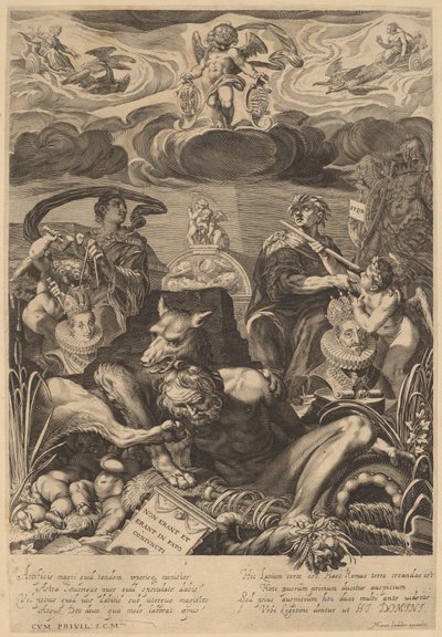 Allegori om ekteskapet til keiser Ferdinand II og Eleanor Gonzaga av Aegidius Sadeler II