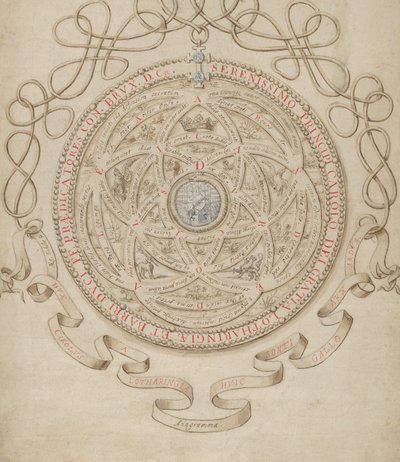Anagram til ære for Charles III, hertugen av Lorraine og Bar, ca. 1595-1605. av Aegidius Sadeler II