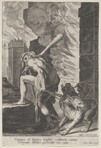 Herkules og Cerberus, 1586-1629. av Aegidius Sadeler II