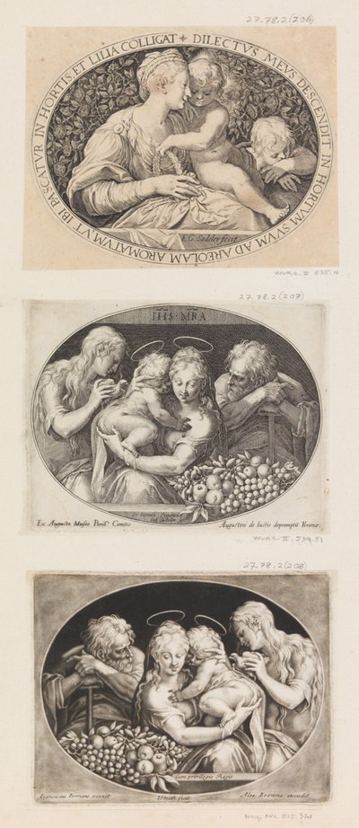 Madonna og barn med St. John. av Aegidius Sadeler II