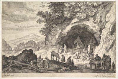 Fjelllandskap med en gruppe sigøynere, 1586–1629. av Aegidius Sadeler II