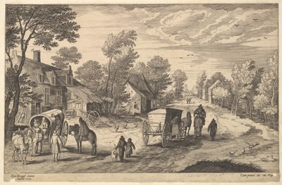 Vei gjennom en landsby. av Aegidius Sadeler II