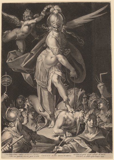 Visdom overvinner uvitenhet av Aegidius Sadeler II, after Bartholomaeus Spranger