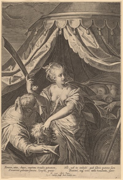 Judith med sjefen for Holofernes av Aegidius Sadeler II, after Hans von Aachen
