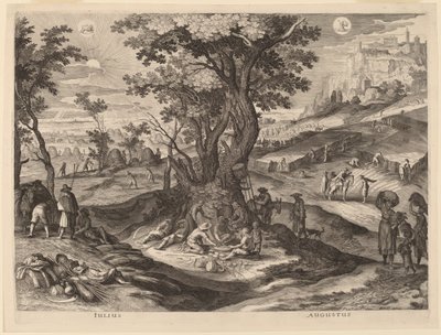 juli og august av Aegidius Sadeler II after Paul Bril