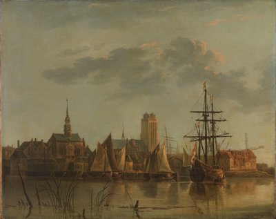 Utsikt over Dordrecht ved solnedgang av Aelbert Cuyp (copy after)