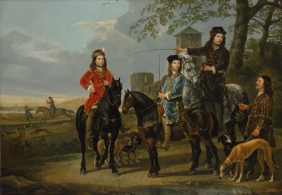 Rytterportrett av Cornelis 1639-1680 og Michiel Pompe van Meerdervoort..., ca. 1652-53. av Aelbert Cuyp