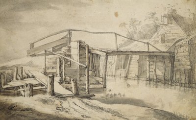 I polderen, 1644 (blyant, kritt og pensel på papir) av Aelbert Cuyp