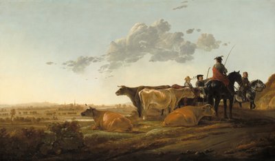 Landskap med gjetere, midten av 1650-årene. av Aelbert Cuyp