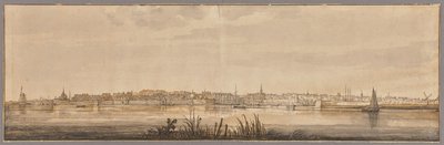 Panoramautsikt over Dordrecht og elven Maas av Aelbert Cuyp