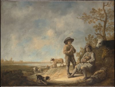 Gjetere som spiller fløyte av Aelbert Cuyp