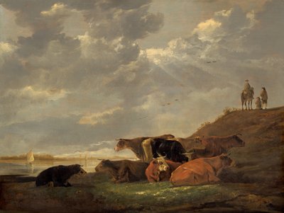 Elvelandskap med kyr av Aelbert Cuyp