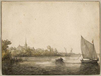 Utsikt over IJsselmonde sett over den nye Maas, ca. 1640 av Aelbert Cuyp