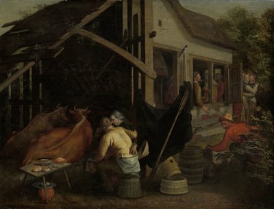 Par som elsker på et Country Inn av Aert Pietersz. (attributed to)