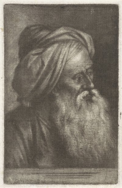 Byste av en mann med turban av Aert Schouman