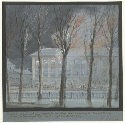 Brannen i huset til den franske ambassadøren i Haag, 27. mars 1782 av Aert Schouman