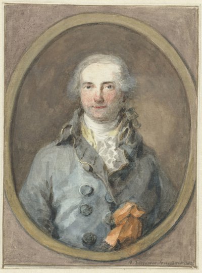 Portrett av en herre i en oval ramme av Aert Schouman